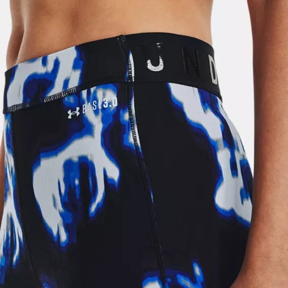 Women's Under Armour Base 3.0 Printed Leggings Blue Oxford Versa Size XS - Picture 2 of 10